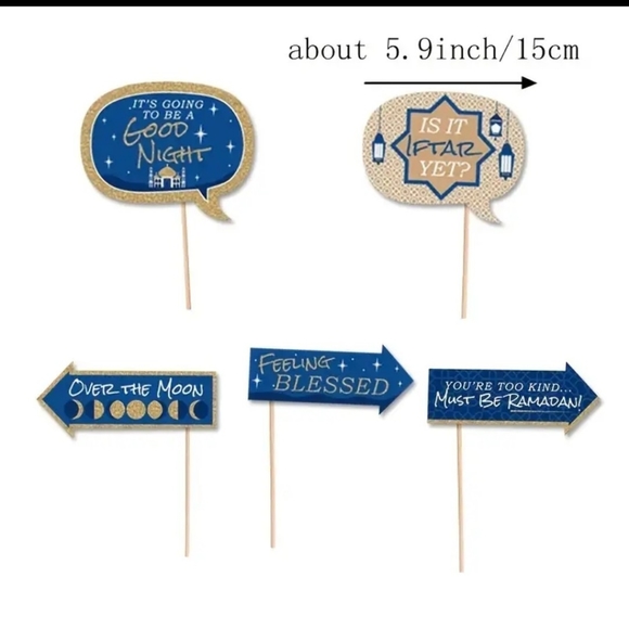 NWT Handmade 10 peice Ramadan Kareem photo booth props/ Ramadan party decor - Picture 5 of 5